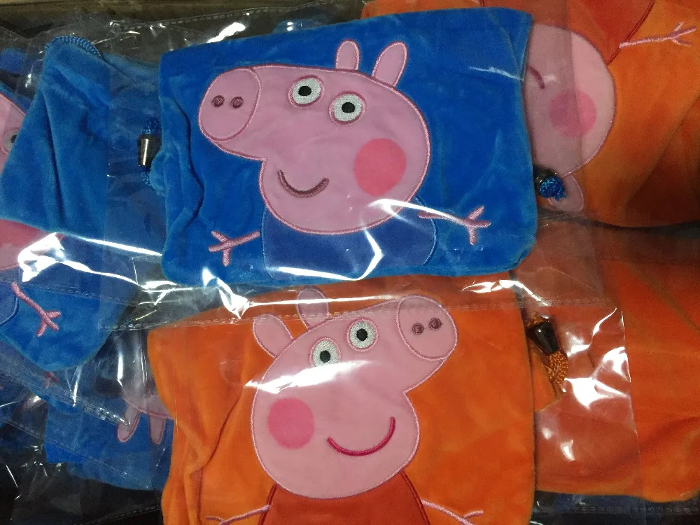 Подлинный плюшевый пакет peppa Pig pocket 18*22 см милый Джордж Пеппа Тяговая веревка карманная сумка для хранения сумка