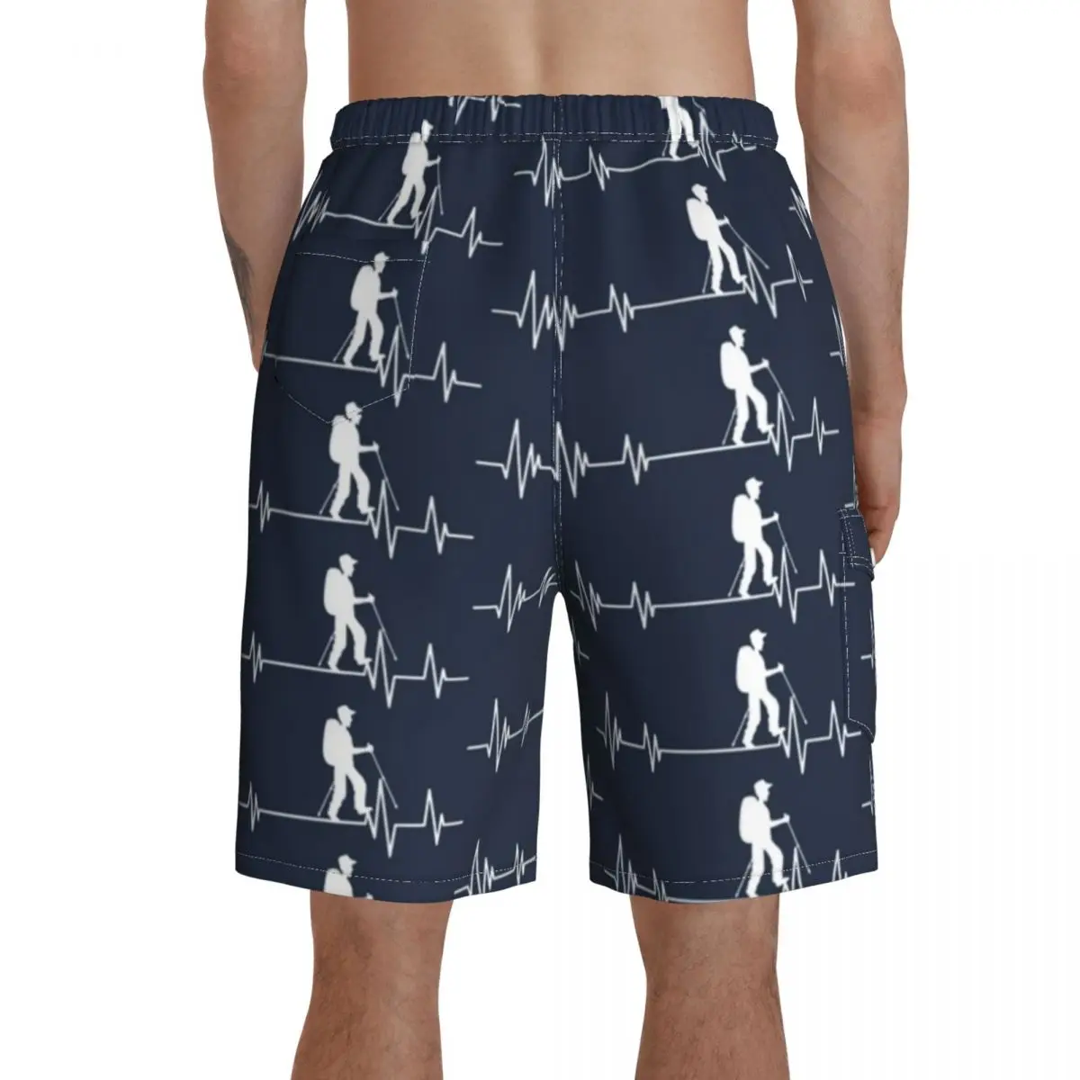 

Heartbeat Board Shorts Polyester Swimming Trunks Beach Funny Men Swim Trunks