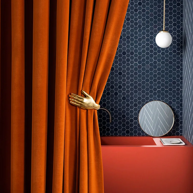 Скандинавские занавески с высокой затенением шерстяные бархатные шторы для