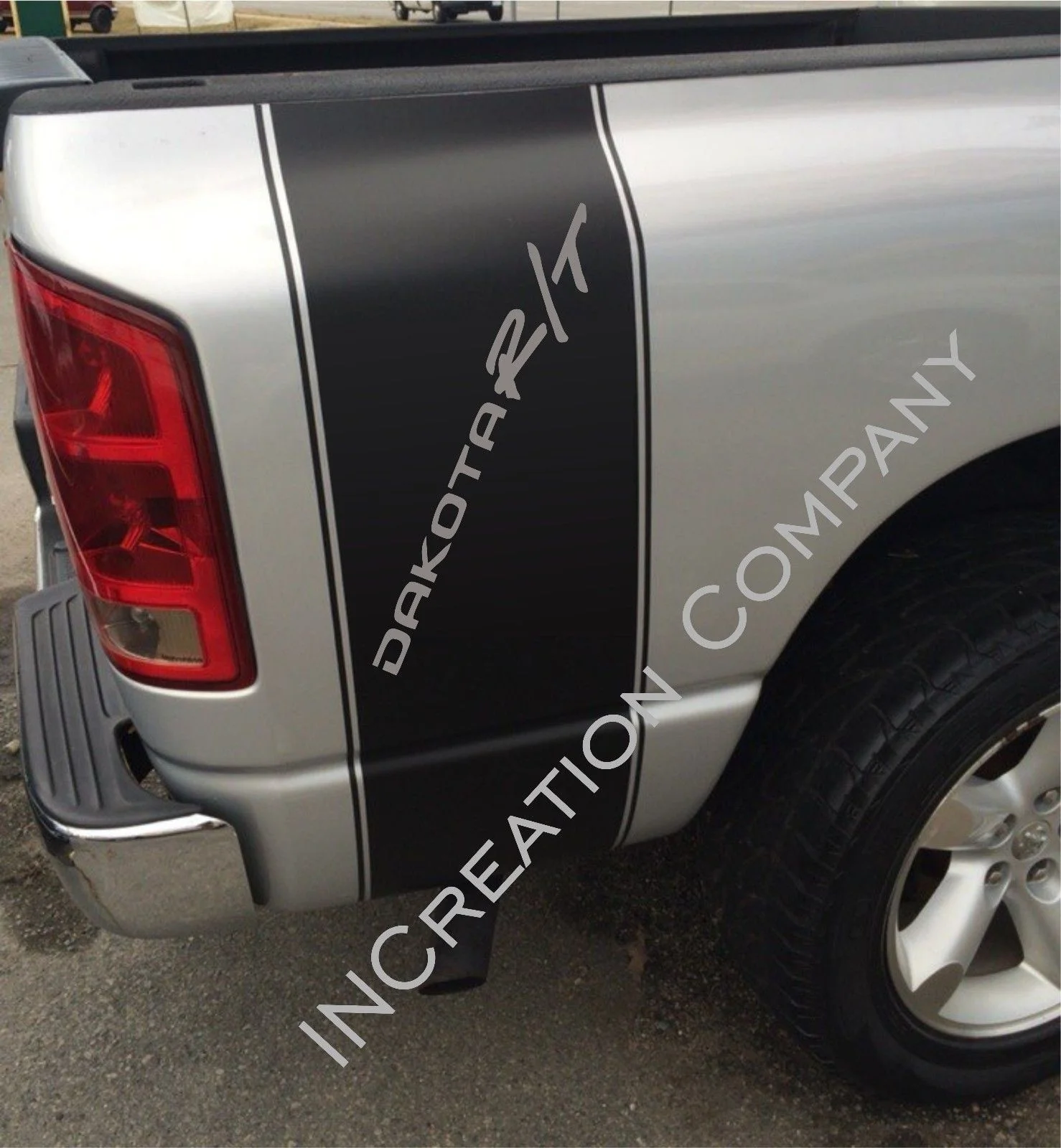 Для (2 шт.) виниловые наклейки для грузовиков гоночные полосы Dodge Ram задняя кровать