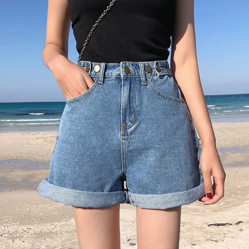 Новинка 2020 женские джинсовые шорты классические винтажные с высокой талией
