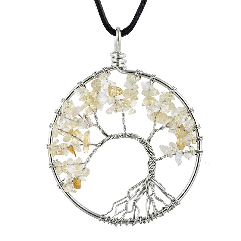 SA SILVERAGE кулон 50 мм диаметр дерева ожерелье в виде жизни Макадам Красочный