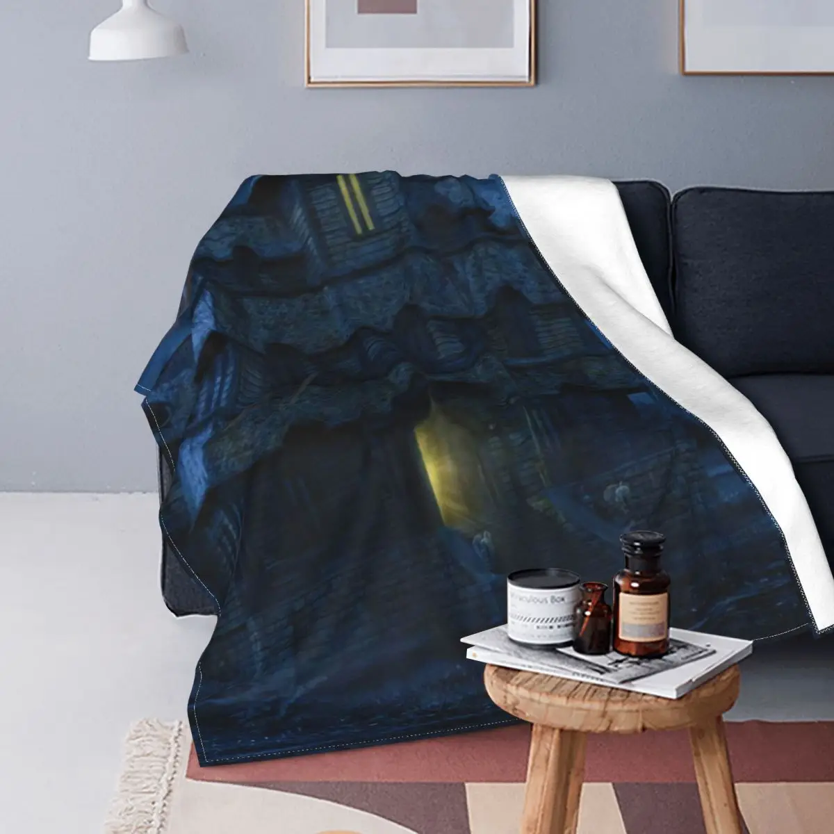 

Manta de casa encantada con estampado nocturno, mantas de lana de Coral portátiles súper cálidas para sofá de casa, envío gratis