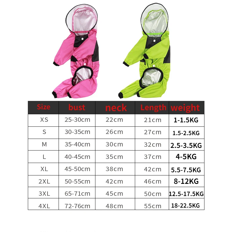 

Pet Clothing Four Seasons Universal Raincoat for Dogs and Cats Four-legged Clothing Transparent Waterproof Clothing