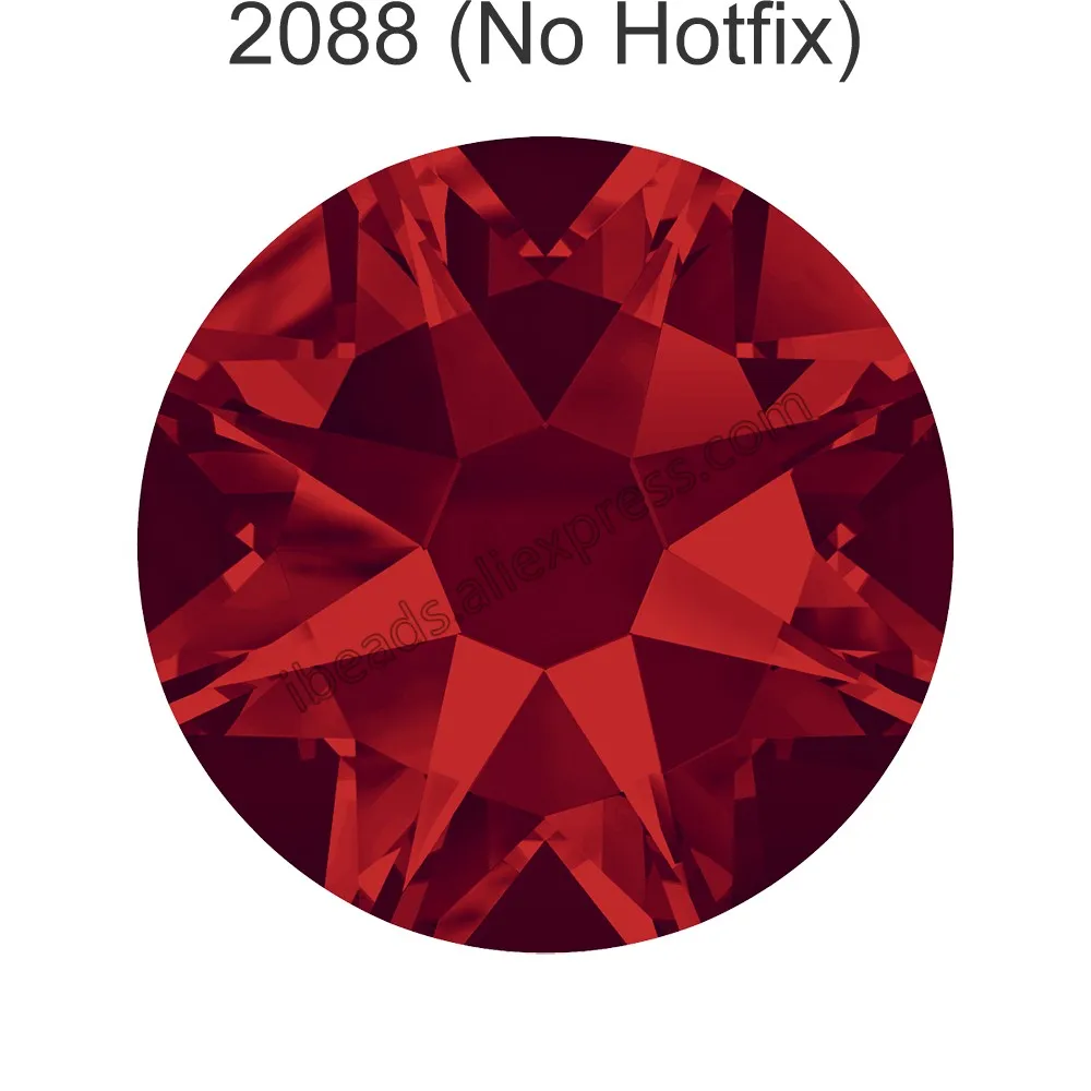 Light Siam 227 F 24 шт.) Оригинальные кристаллы Swarovski 2058 XILION 2088 XIRIUS Rose без горячей фиксации стразы с плоской задней частью для украшения ногтей - Цвет: Light Siam 227 F