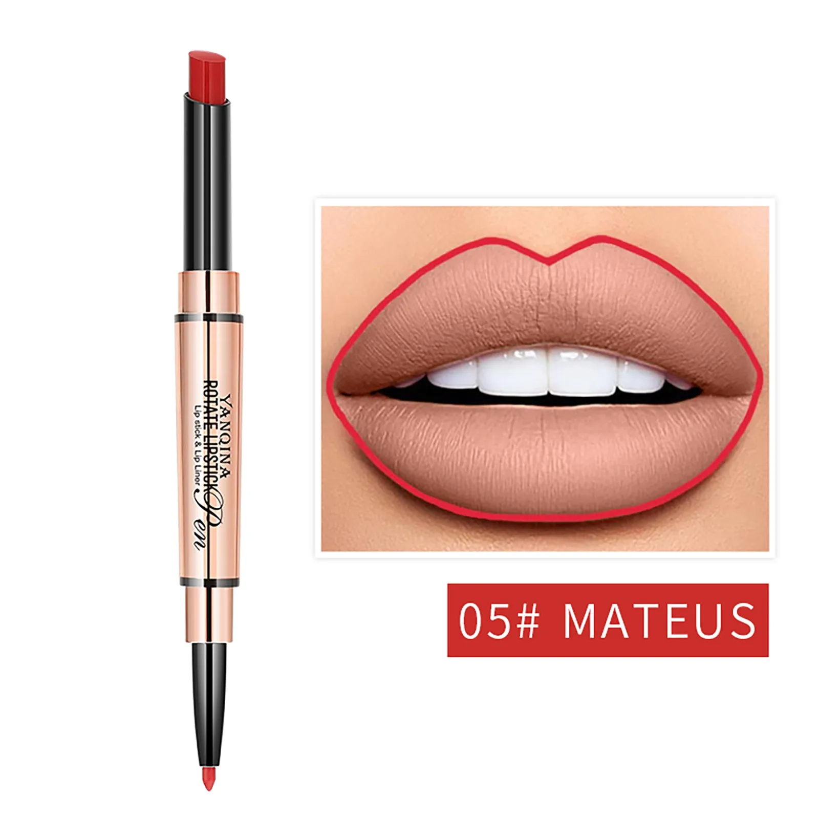 Водостойкий матовый карандаш для губ маленькая золотая губная помада не
