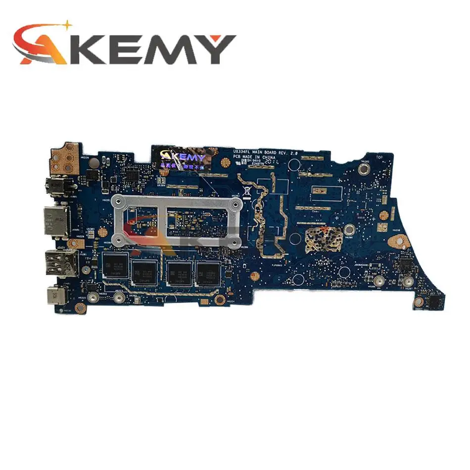 akemy ux334fa laptop motherboard for asus zenbook 13 ux334fl ux434fac ux334f original mainboard with i5 8265u 8gb ram free global shipping