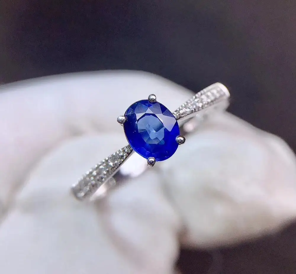 Изысканные ювелирные изделия из сапфира кольцо натуральный 0.55ct Unheat Королевский
