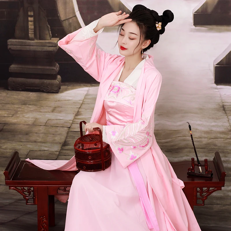 

cosplay hanfu women Movie tv Tang Dynasty traditional Chinese costumes female elegant pink skirt Cosplay Fairy photo costume