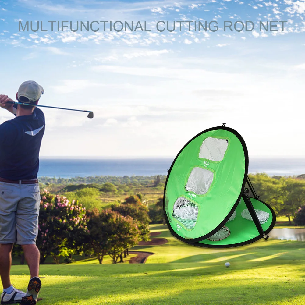 

Double Side Training Aids Golf Net Cutting Practice Equipment Folding Nylon 5 Holes Portable Chipping Indoor Outdoor Sports