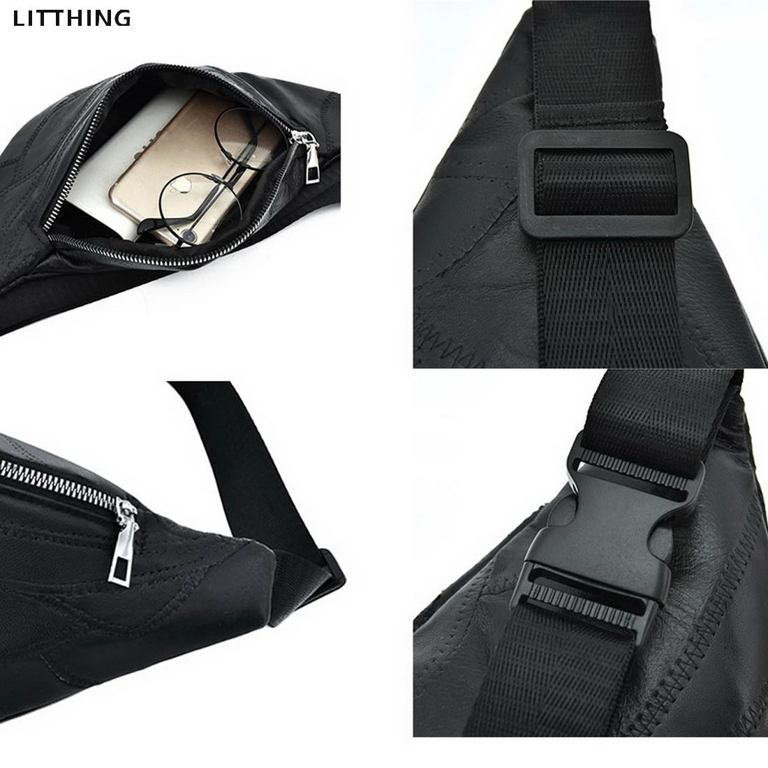 

Fashion Multifunction Waist Bags Unisex Outdoor Sports Leisure Small Bags PU Chest Bags Messenger Handbag Large Capacity Bags