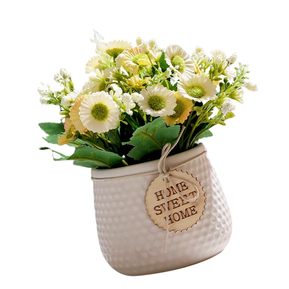 

Горшечное растение с имитацией маргаритки, яркий керамический горшок с имитацией маргаритки, бонсай, 1 шт.