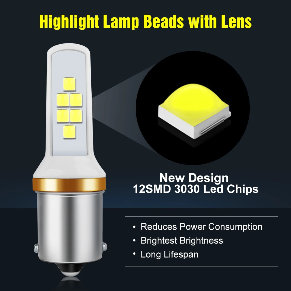 2 шт. 1156 BA15S P21W BAU15S PY21W светодиодный ные лампы 1157 BAY15D P21/5W R5W R10W