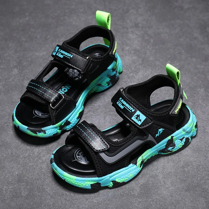 Сандалии Детские сетчатые на липучке дышащие кроссовки модная повседневная