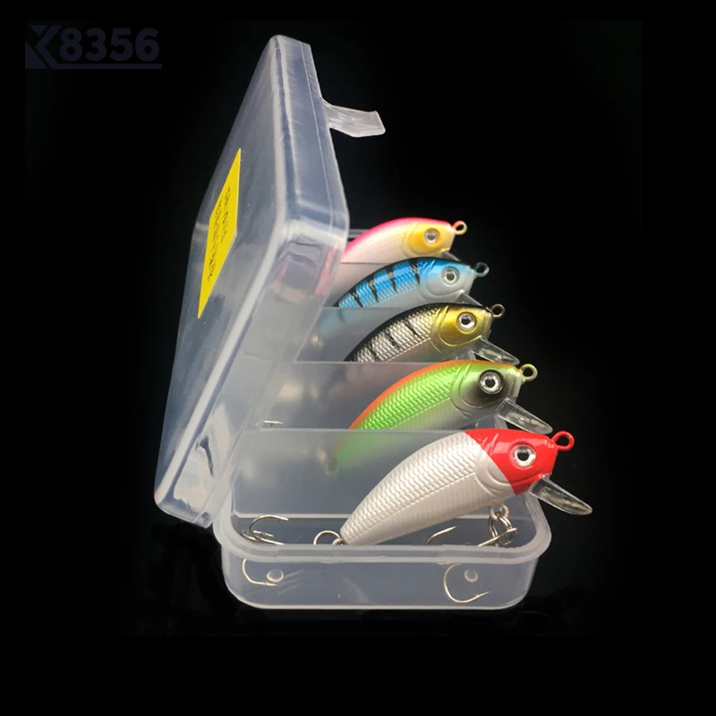 K8356 5 шт./компл. ABS жесткие приманки на пескаря набор рыболовных приманок