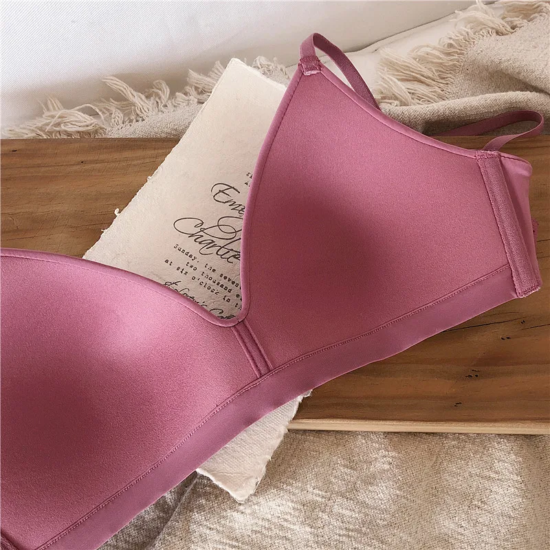 

Sexy wireless thin cotton cup Bra Set lace fashion Bra and Panties Set Underwear without Stones Lingerie Women bralette Briefs