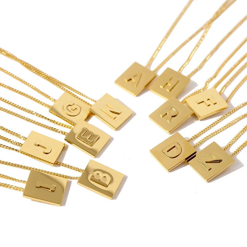 Цепочка женская из титановой стали с подвеской в виде букв А Z|Ожерелья подвеской|