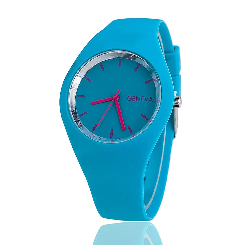 Women Cream Color Ultra-thin Fashion Gift Silicone Strap Leisure Watch Geneva Sport Wristwatch Women's Jelly Watches | Наручные часы