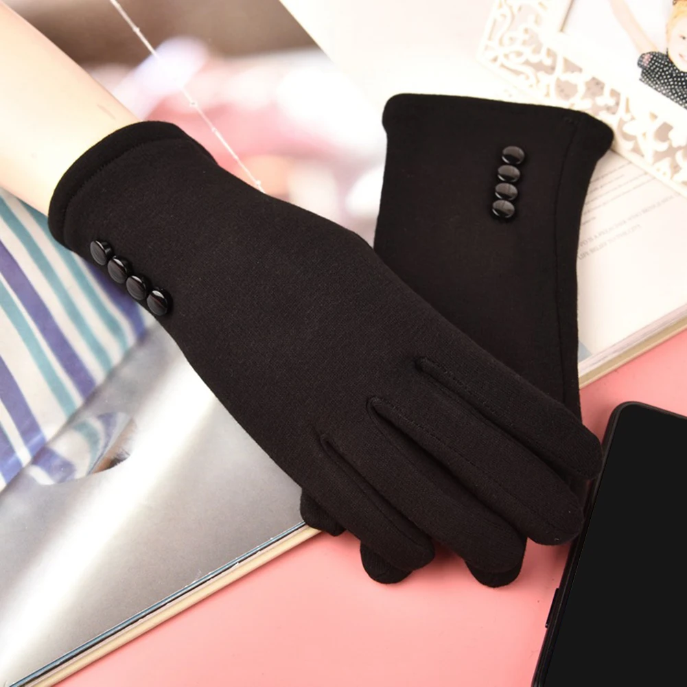 Теплые перчатки с четырьмя кнопками для сенсорного экрана не пуховой материал