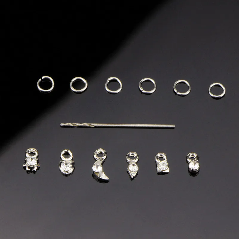 13 шт. металлические стразы для пирсинга Висячие сверла дизайна ногтей кисточки