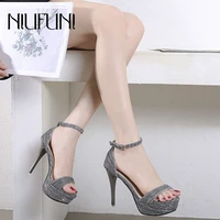platform sandals women niufuni fashion wedding shoes stiletto 11cm high heels party buckle summer footwear elegant woman shoes