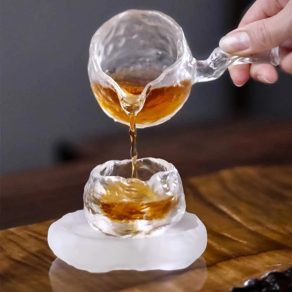 Стеклянный поднос для чая в японском стиле подставка под кружку украшение стола