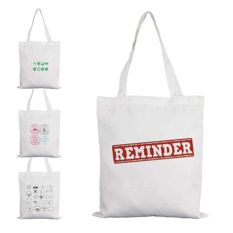 

Stamp Label Canvas Bags Fabric Bag Big Women Designer Handbags Reusable Customizable Tote Female Shopper Woman Logo Printed Hand