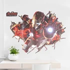 Дисней 3D эффект герой Железный человек через стены наклейки для домашнего декора детской комнаты стены искусства наклейки Мстители обои