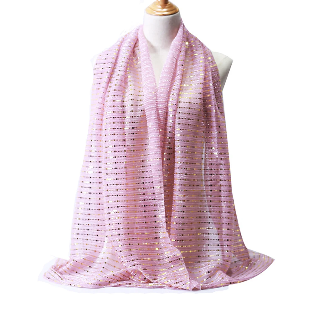 Шелковый шарф с блестками повязка на голову мусульманский тюрбан модный топ шали