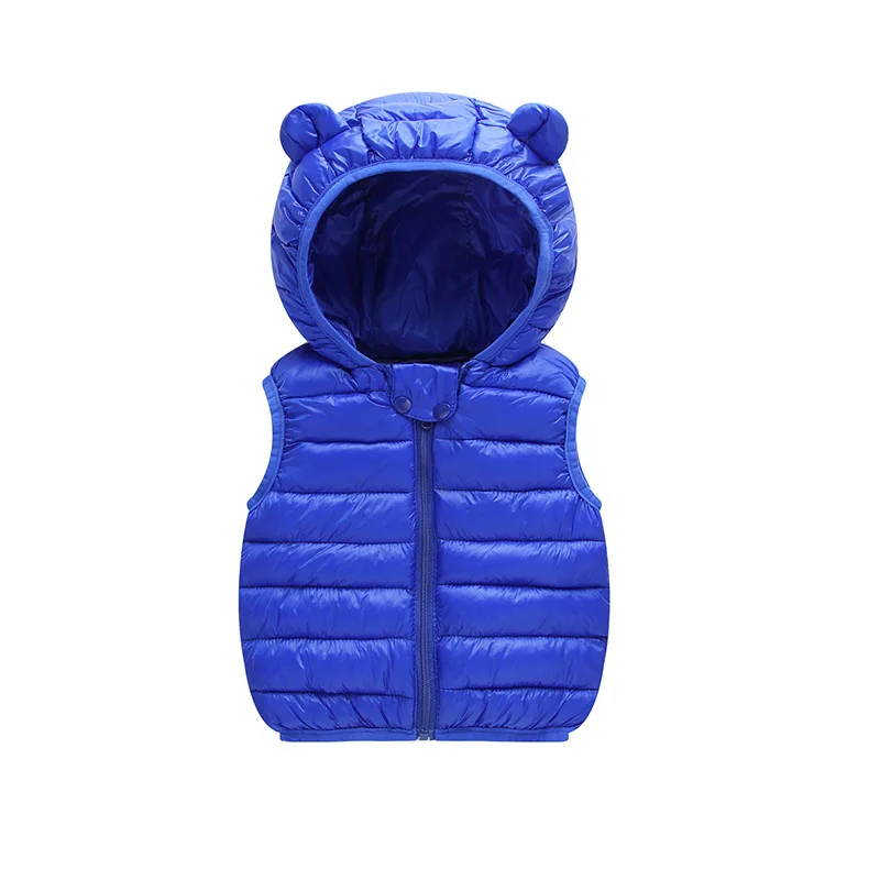 

Winter new children's down cotton vest infant cotton clothing cartoon hooded vest short warm small children cotton wool