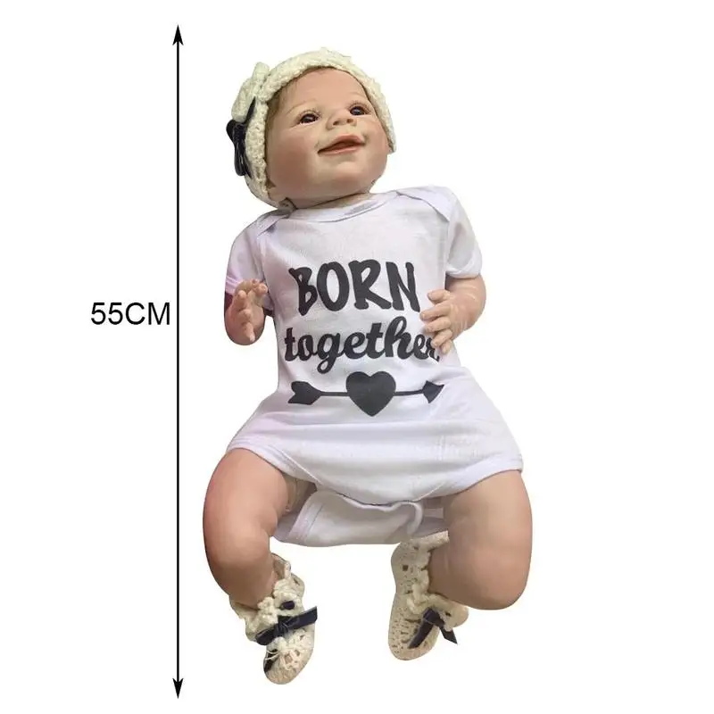 

1 Pcs Handmade Npk New Face Simulation Baby Silicone Doll Twins Doll Toy U8J6