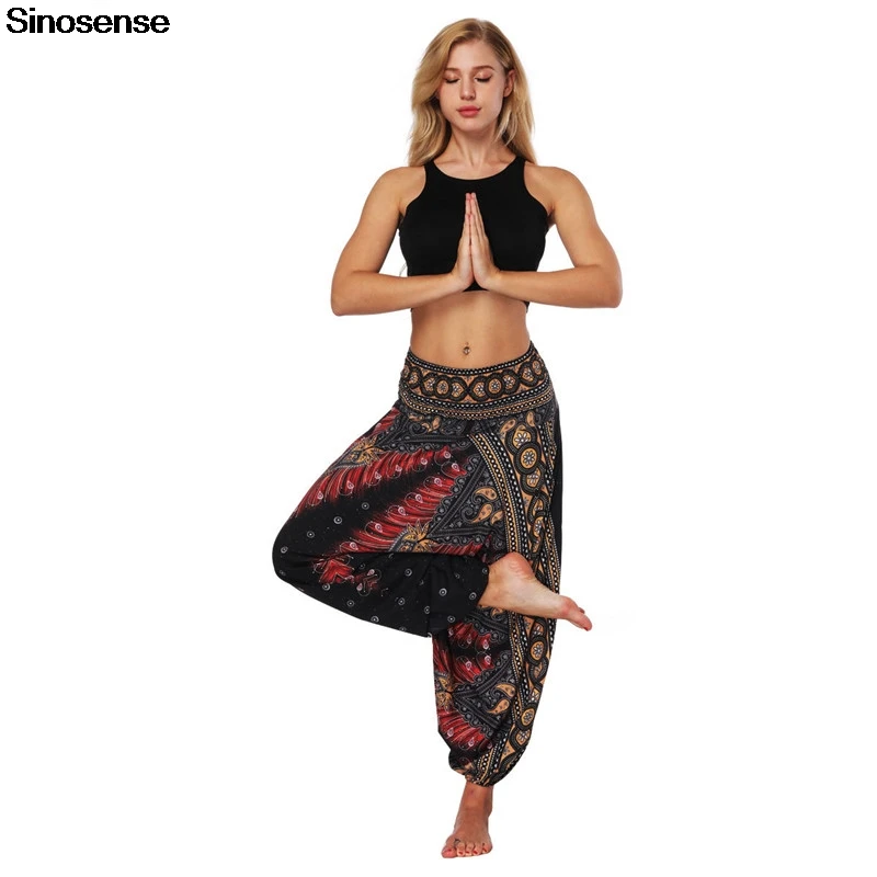 

Женские спортивные шаровары для фитнеса и танцев, брюки хиппи в богемном стиле бохо, праздничные хиппи-брюки, повседневные тайские шаровары...