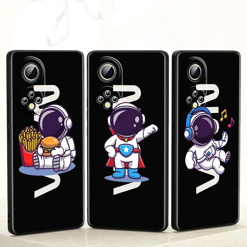 

NA astronaut cute for Honor 60 50 30 20 Pro Plus 5G Funda Coque Capa Magic3 Play5 5T Luxury Soft Black Phone Case