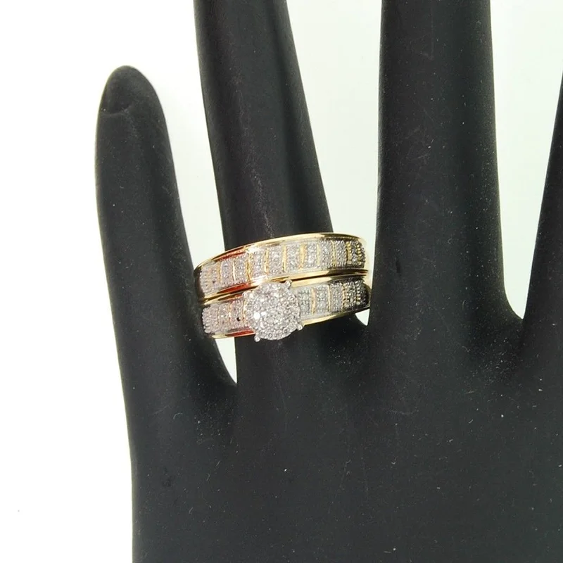 Набор обручальных колец с модные украшения из циркония кристаллами для мужчин и