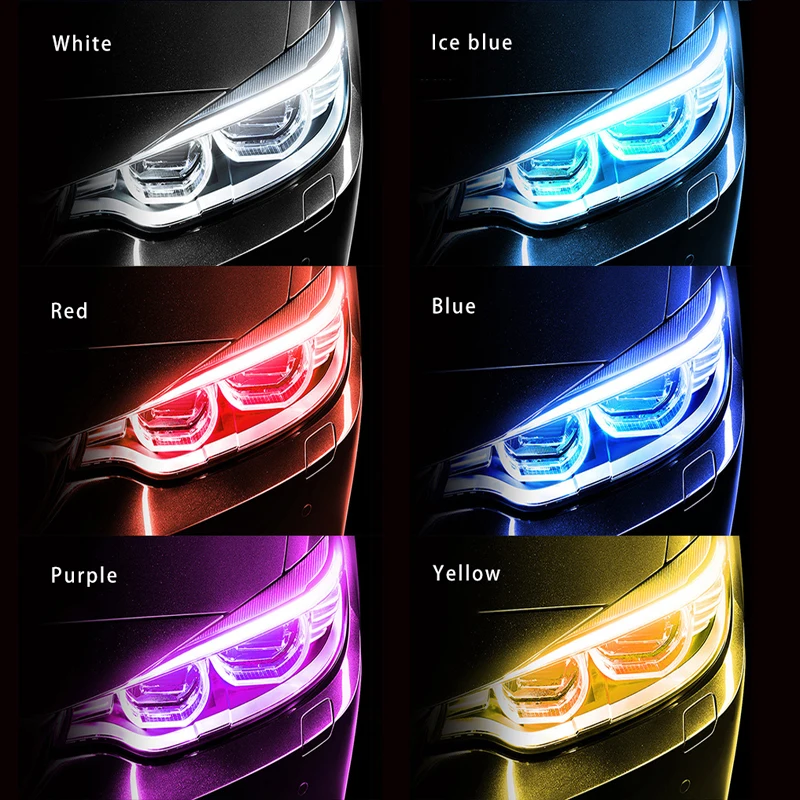 2 шт. светодиодный DRL Автомобильные фары дневного света светильник гибкий