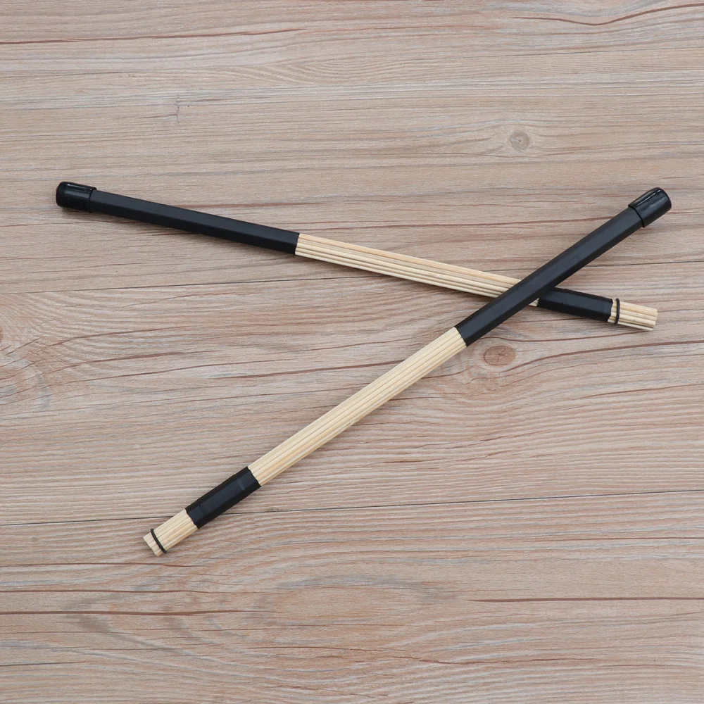 

Pair of 40CM Bamboo Rod Drum Brushes Sticks for Jazz Folk (Red)