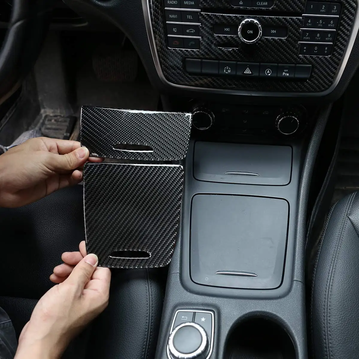 Мягкая коробка для хранения пепельницы из углеродного волокна Mercedes Benz CLA GLA A Class