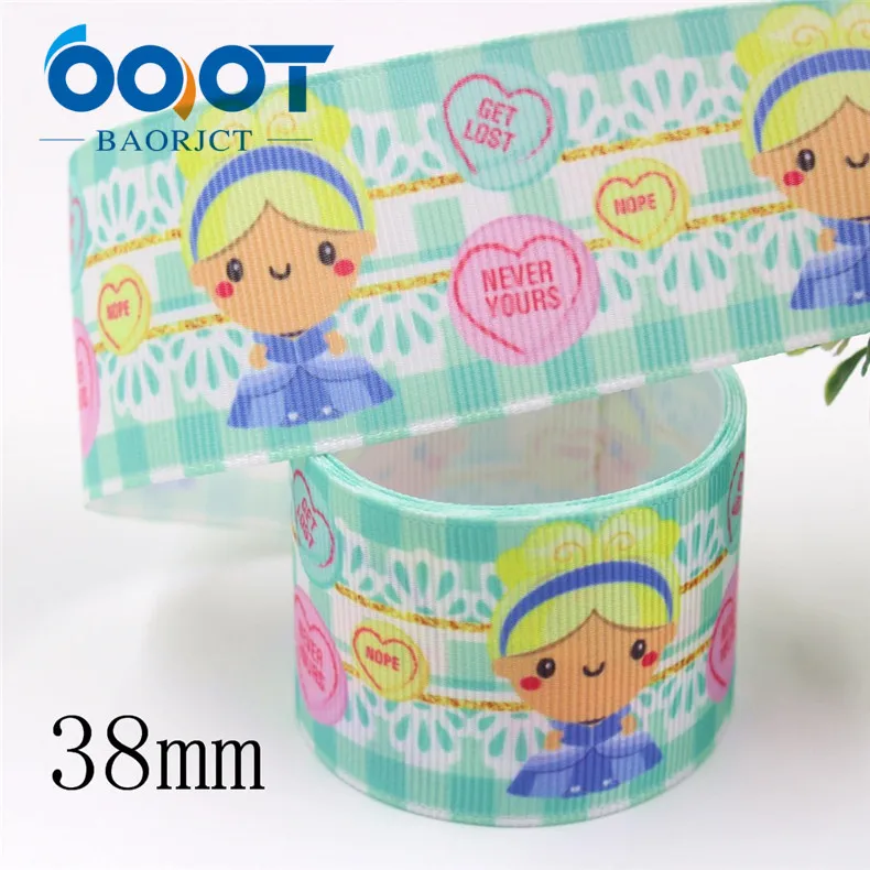 I-19809-1837 OOOT BAORJCT I-19809-1831, 38 мм 10 ярдов мультфильм термотрансферные печатные корсажные ленты, ленты ремесла, лук крышка DIY аксессуары - Цвет: I-19809-1837