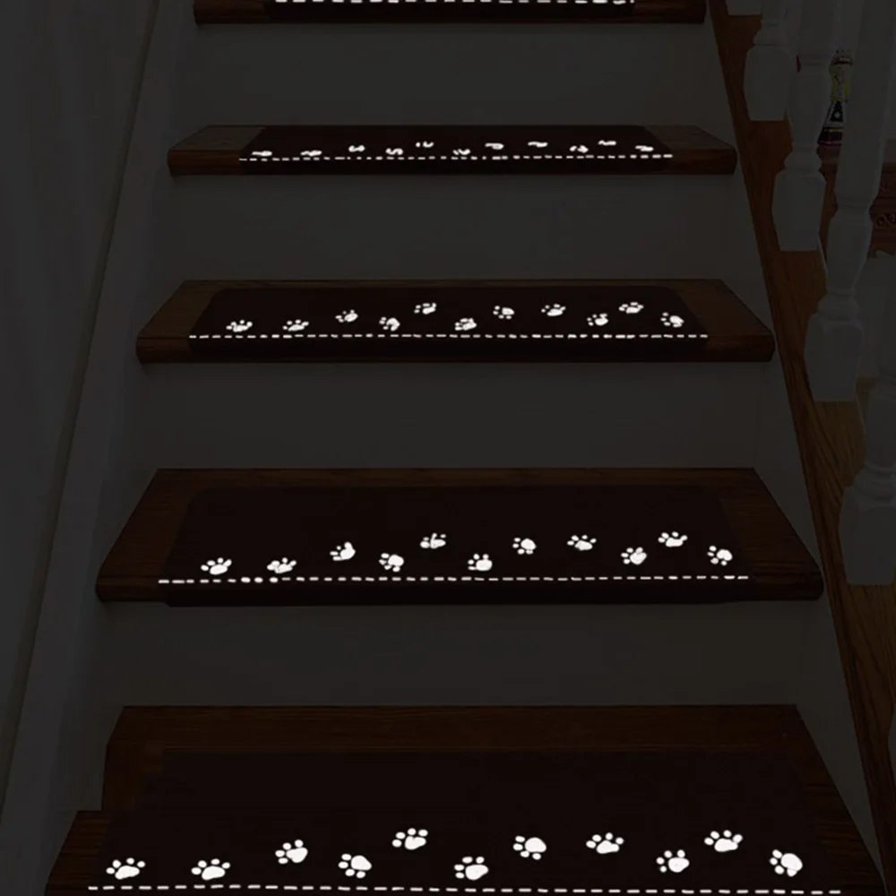 10 шт. светящийся самоклеящийся нескользящий коврик для лестницы коврики защита