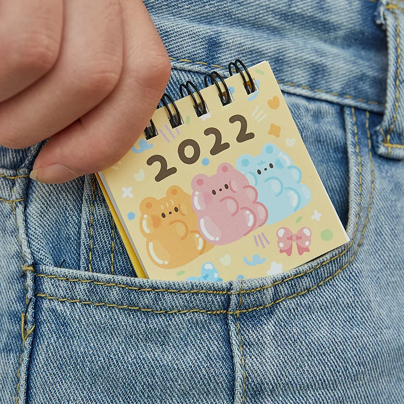 2022 kawaii мультфильмы медведь настольная бумага ins двойной ежедневник Настольный