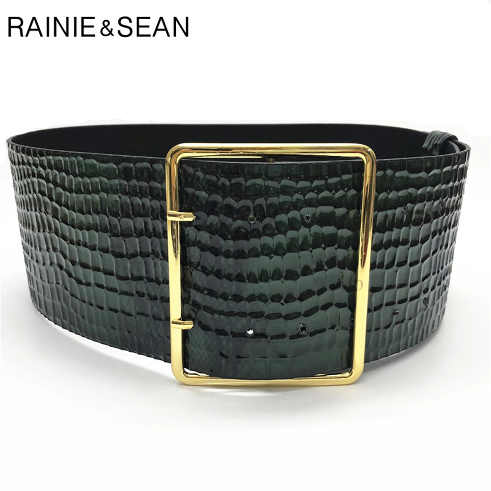 

Extra Wide Belt Female Serpentine Pu Leather Cummerbunds for Women Fashion Coffee Decorative Belt for Dresses