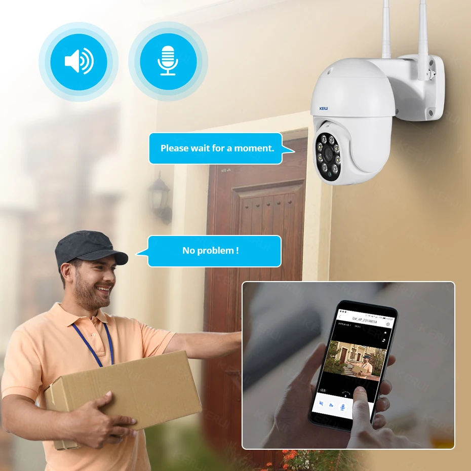 KERUI 3MP WIFI купольная IP камера наружная Водонепроницаемая беспроводная CCTV Домашняя