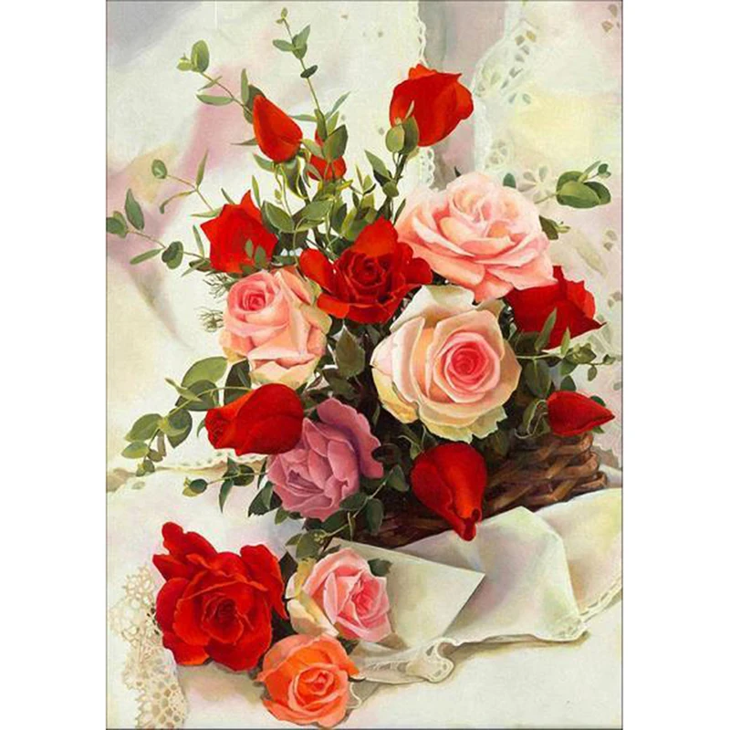 Картина 5D сделай сам цветы квадратные Новое поступление мозаичная вышивка роза