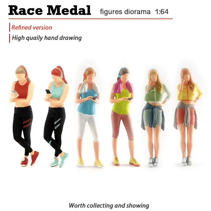 Racemedal Смола Модель 1:64 пропорциональное движение серия молодая красота