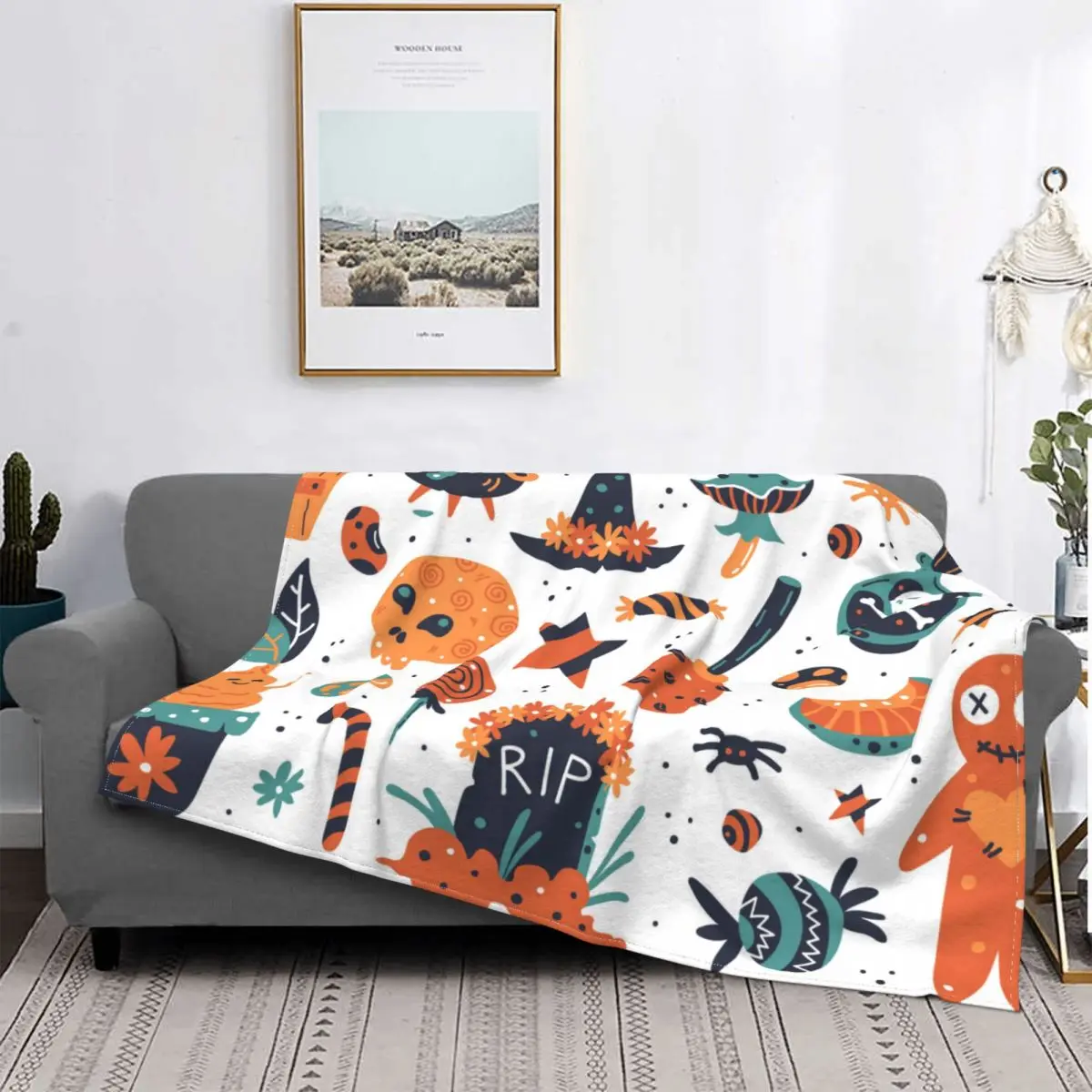 

Mantas de felpa de lana de Coral para decoración, para dormitorio ropa de cama, sofá, colcha, Festival, feliz Halloween