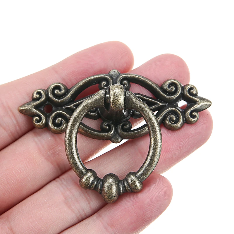 Античный цветок латунные ручки для шкафа твердый Zine сплав ящик выдвижная ручка