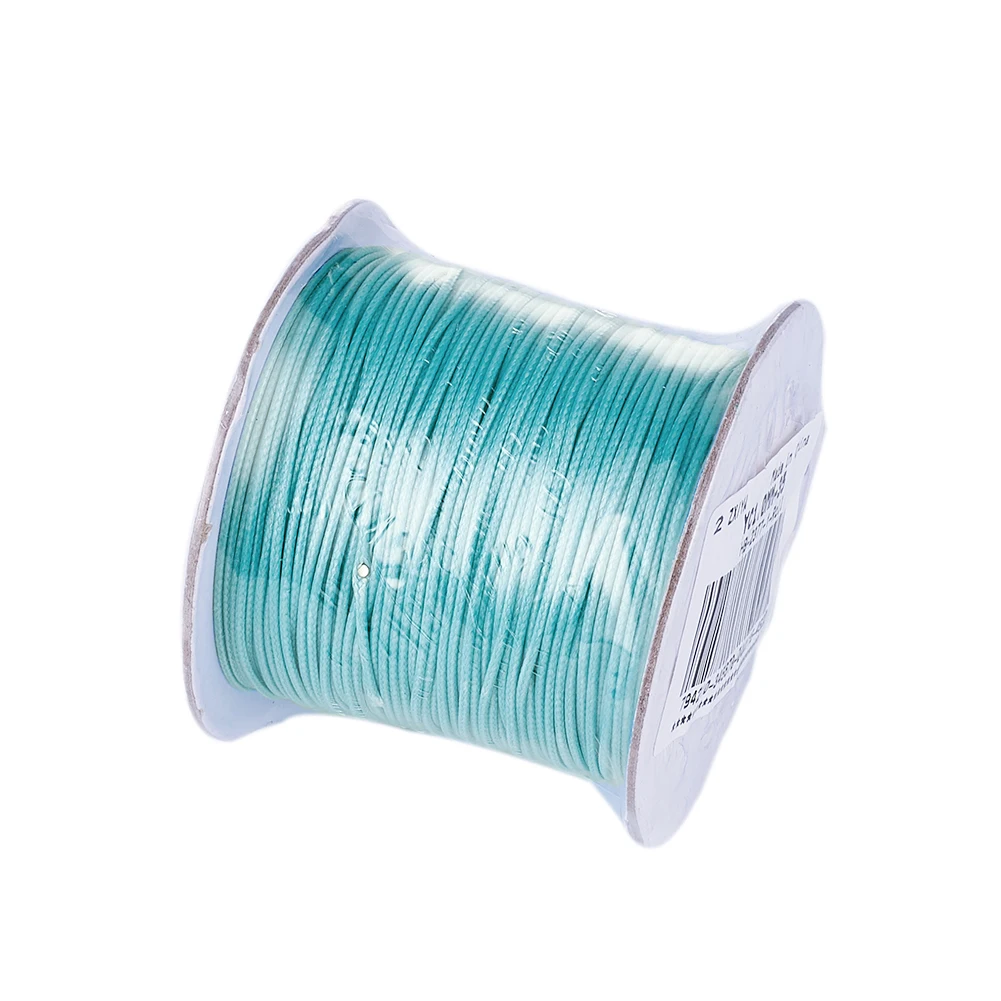Корейский вощеный полиэфирный шнур LightCyan толщиной около 1 0 мм 93 ярдов/рулон |