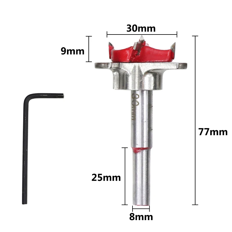1pc 30mm Drill Bit 1 шт. диаметр 15 мм 20 мм 25 мм 30 мм 35 мм Регулируемые твердосплавные сверла деревообрабатывающая кольцевая пила для электроинструментов Forstner Сверло - Цвет: 1pc 30mm Drill Bit