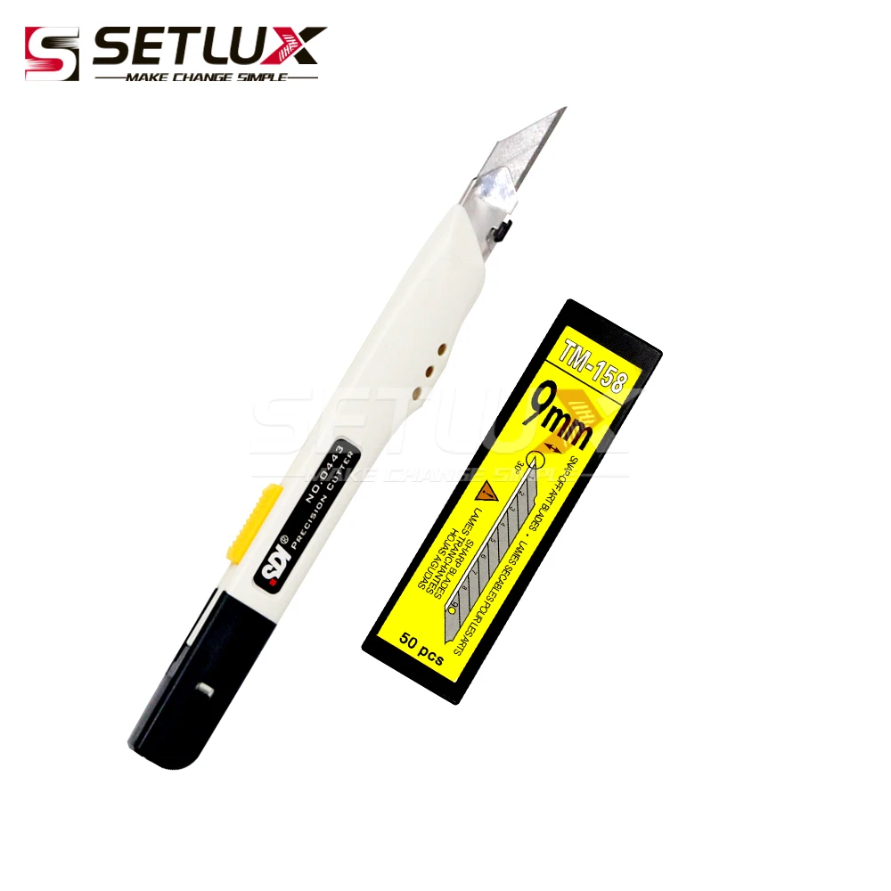 50 лезвий + 1 шт. SDI Нож Для высокоточной резки безопасный замок 9 мм нож из