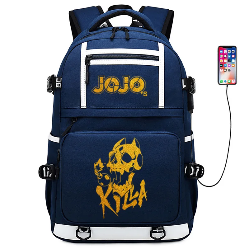 JoJo невероятное приключение с золотым принтом школьная сумка большой дорожный Рюкзак Школьные сумки Oxford для девочек-подростков с рисунком из аниме книжные сумки